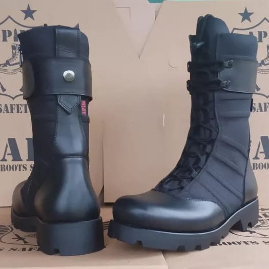 SEPATU PDL NINJA KULIT ASLI MERK APIK SEPATU PDL TNI POLRI SECURITY SATPAM SEPATU BOOTS PRIA KULIT