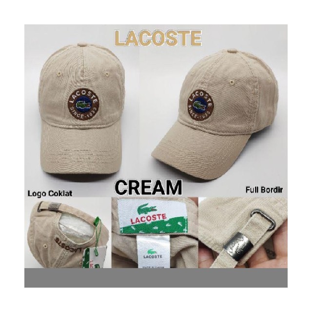 - logo lacoste topi Murah Jual bulat LC-03Cream