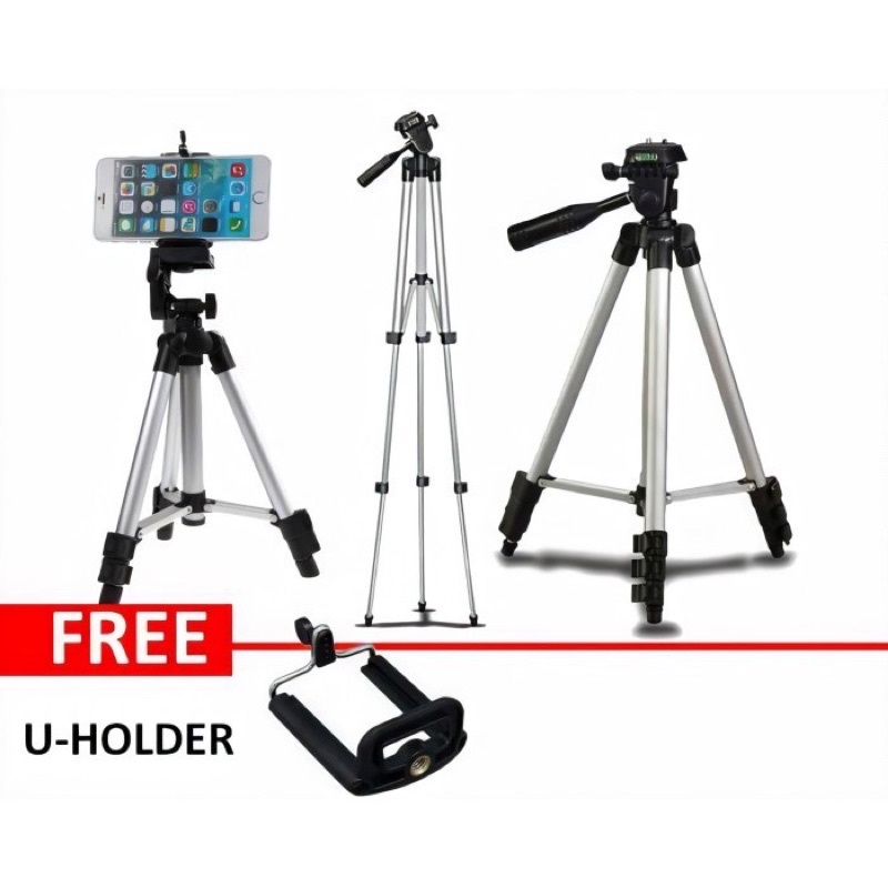 TRIPOD 1Meter 3120 /3110/DK 388/330 A/2.1M -TRIPOD HP &amp; KAMERA UNIVERSAL + HOLDER U+ TAS TRIPOD