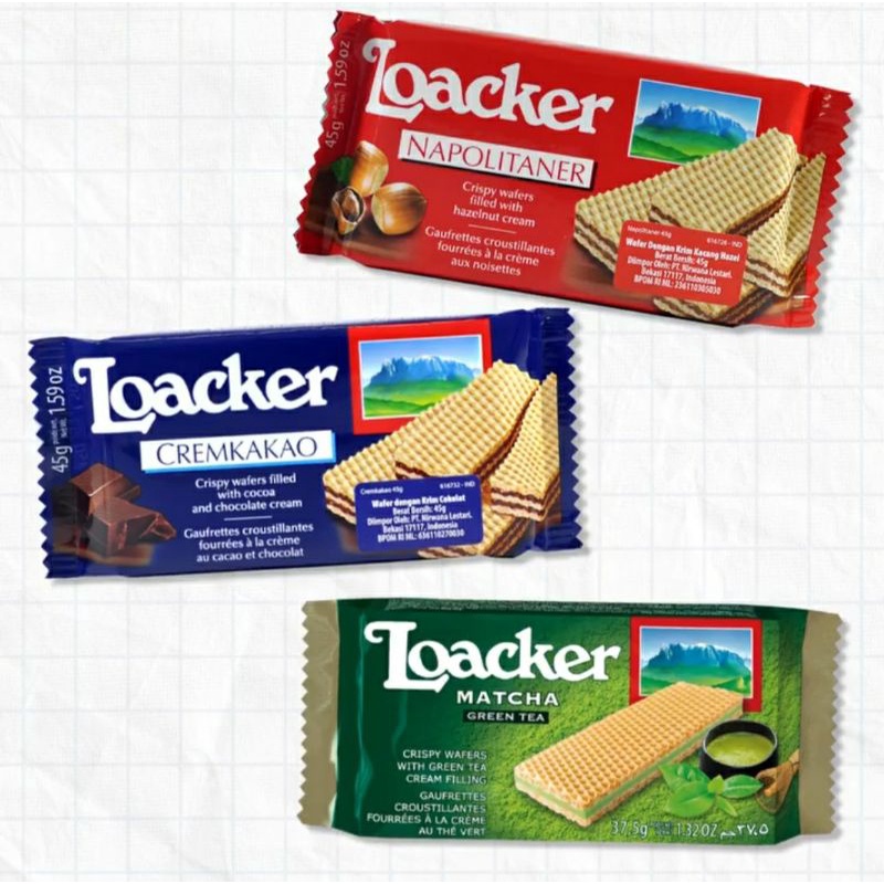 

Loacker Wafer Napolitaner | Cocoa | Cocoa n Milk | Milk | Vanilla 45 gr