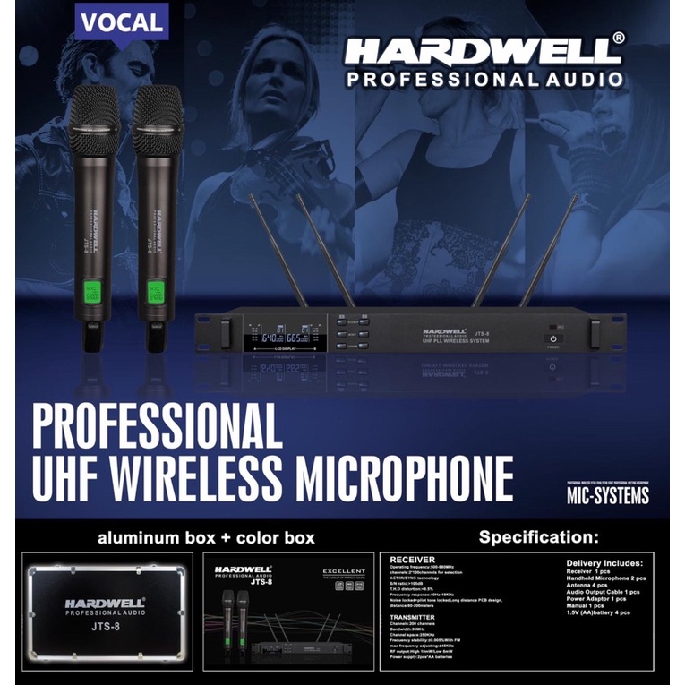 Mic Microphone Wireless Hardwell JTS8 JTS 8 Muti Channel Microphone