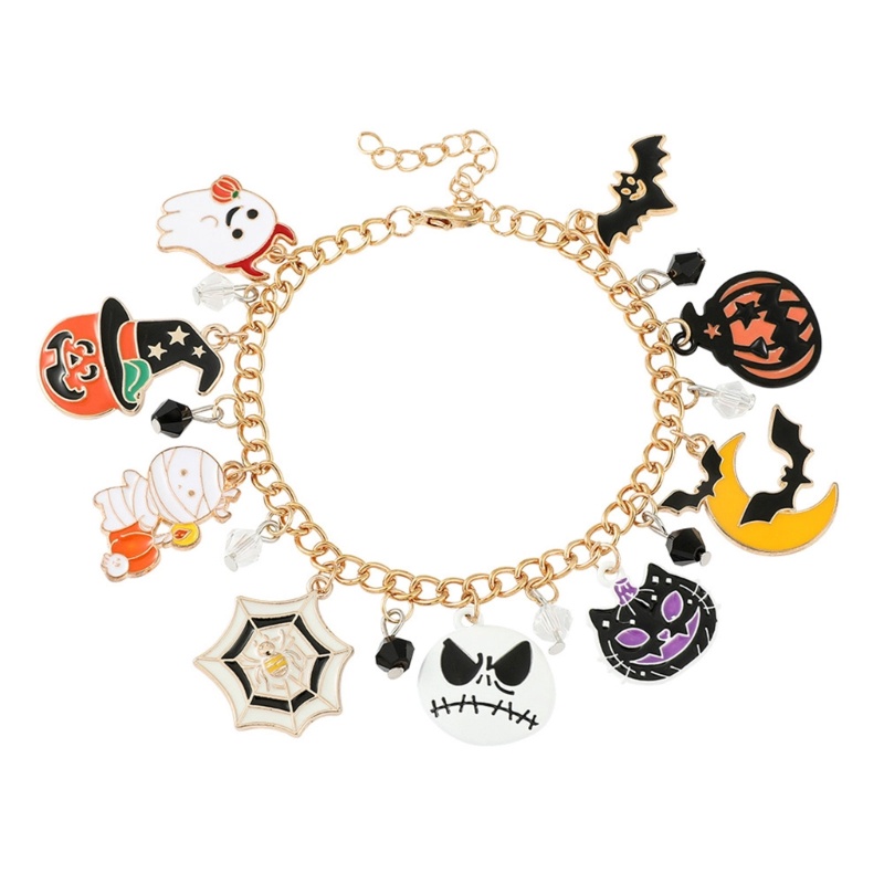 Gelang Adjustable Desain Hantu Labu Halloween Untuk Pria Dan Wanita