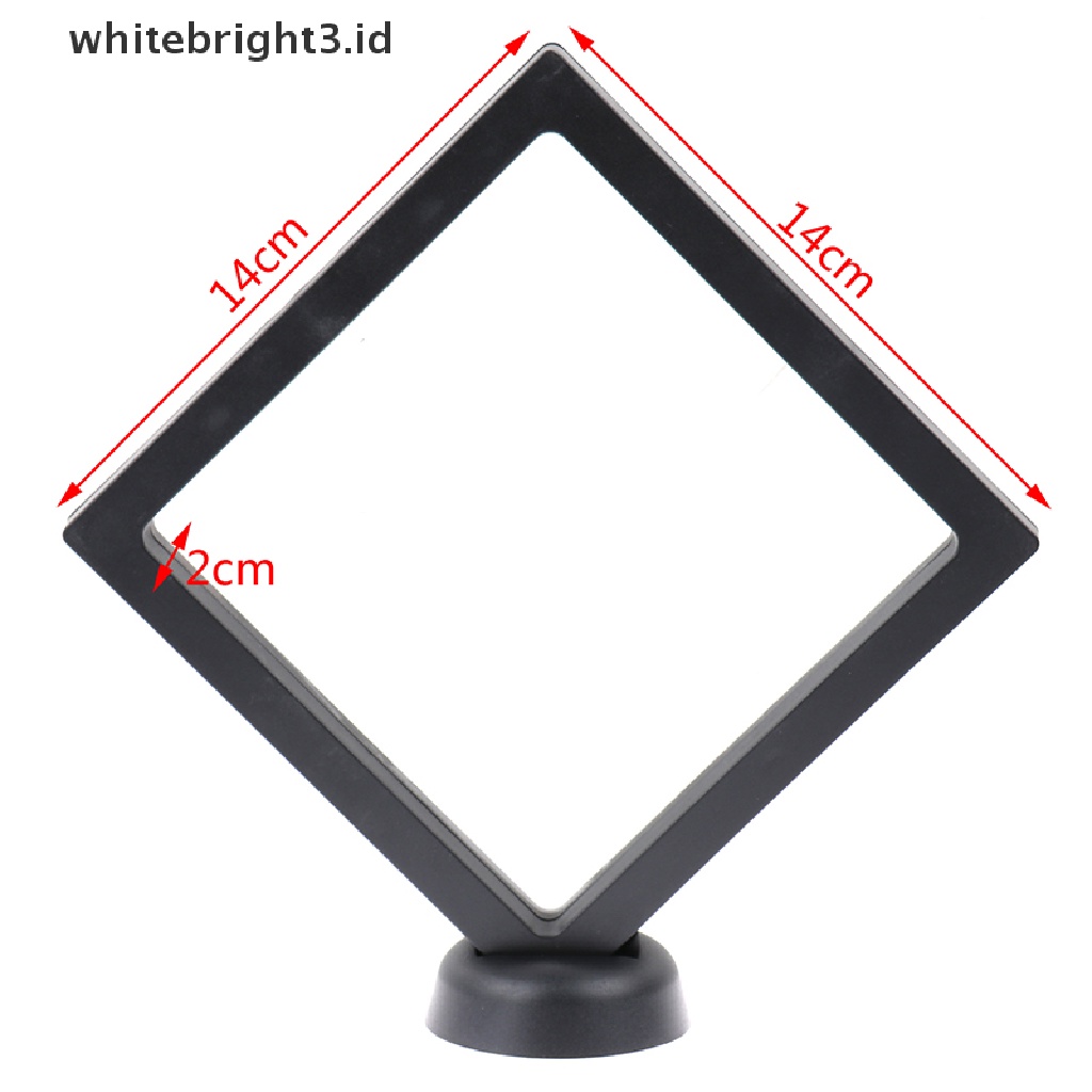 (whitebright3.id) Kotak Display Perhiasan / Koin 3D Bentuk Persegi Dengan Stand