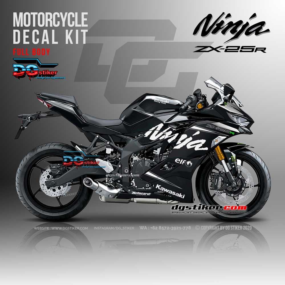 Decal Striping ZX25R Hitam Winter Test