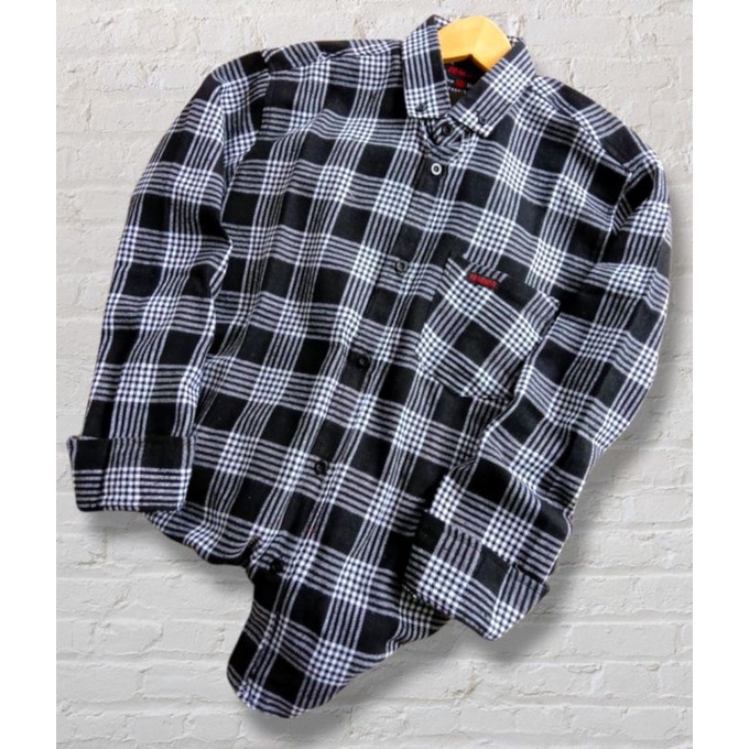 PREMIUM KEMEJA KOTAK KOTAK FLANNEL CASUAL LENGAN PANJANG UNISEX HEM PRIA WANITA KEMEJA WANITA FLANEL-F6