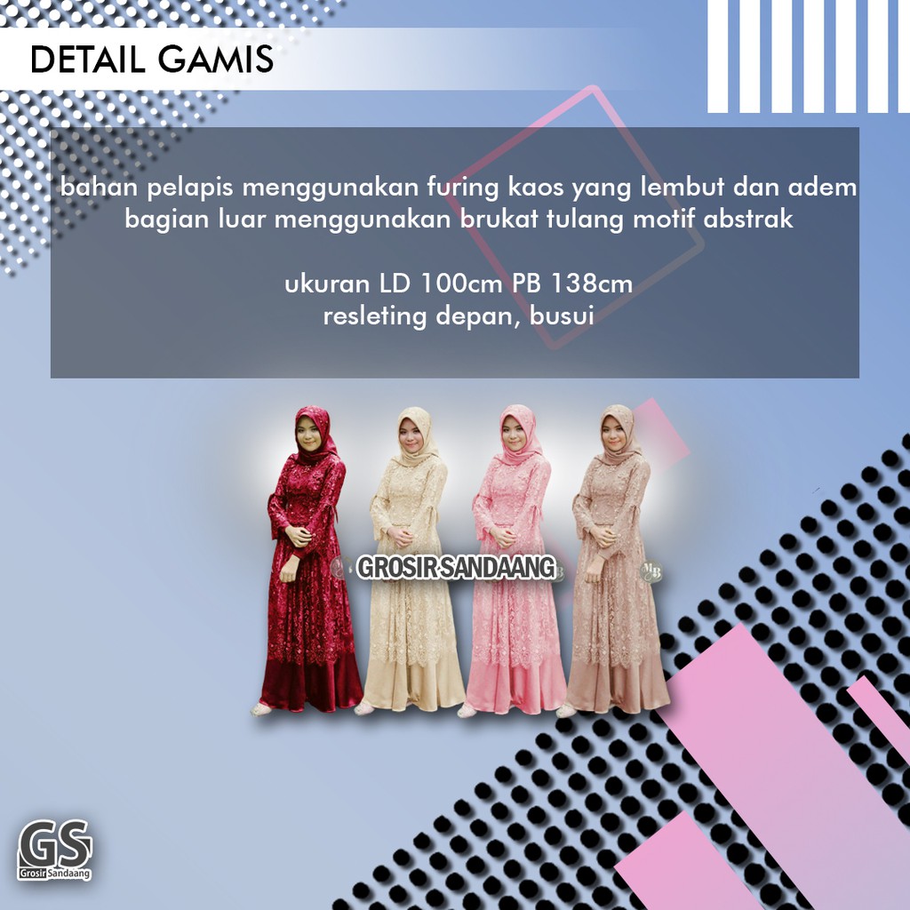 GAMIS SYARI GAUN KONDANGAN PEVITA GAMIS BROKAT GROSIIR SANDAANG