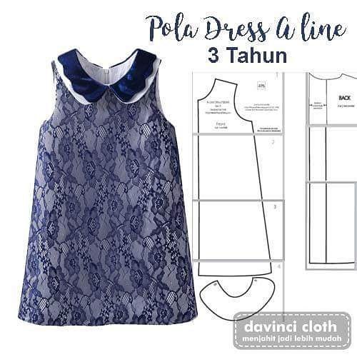  Pola  Dress Aline Anak  dengan kerah Shopee Indonesia