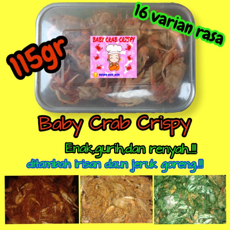 

Baby Crab Crispy Dapoer dien dien / bayi kepiting krispy / kepiting bayi krispy / cemilan renyah makanan ringan / cemilan viral / cemilan murah / baby crab / kepiting halal/kriuk/seafood/keripik/creb/krips/keripik/kripik