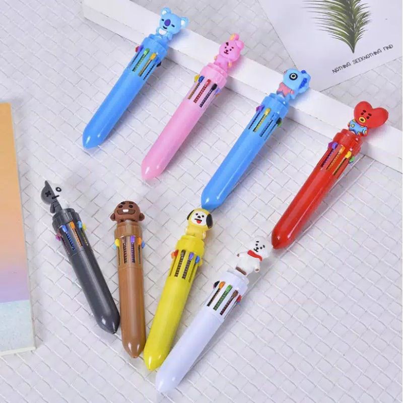 

[YSSHOP] Pulpen karakter motif BTS aneka 10 warna