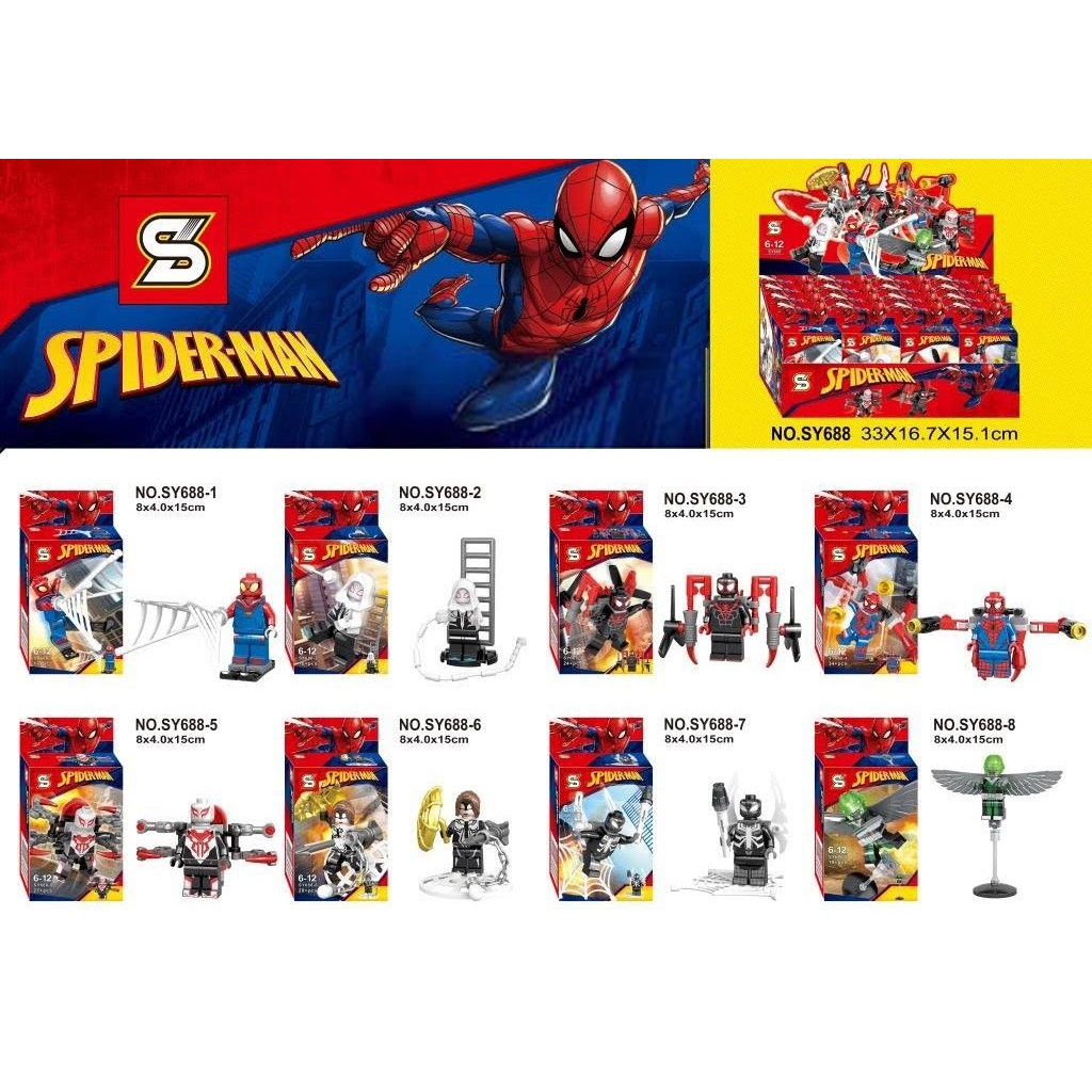 Brick Lego SY688 Marvel Spiderman Homecoming Minifigure Set 8
