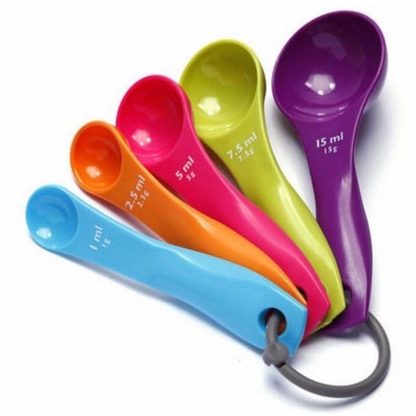 Sendok Takar set 5 in 1 Warna Ukuran Kue Air Bumbu Measuring Spoon