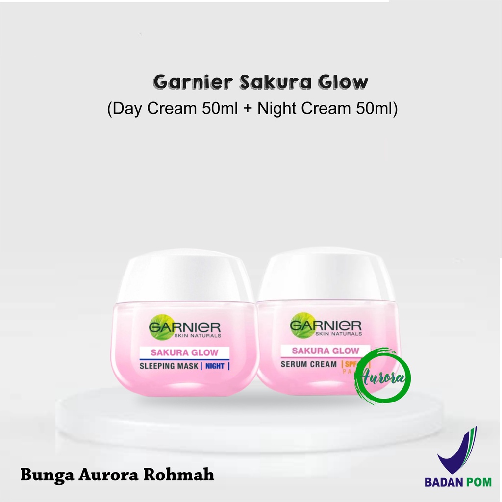 Paket GARNIER Sakura Day Cream & Night Cream - 2 Pcs | Garnier Sakura Glow