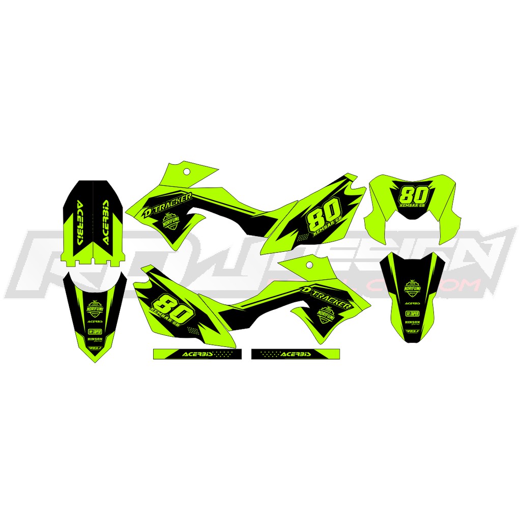 DECAL STICKER DTRACKER 150 SE/NEW (020) DEKAL STIKER HITAM HIJAU