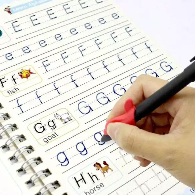 

New Buku Edukasi Latihan Tulis Kaligrafi Sank Magic Reusable Alphabet Number Math Drawing