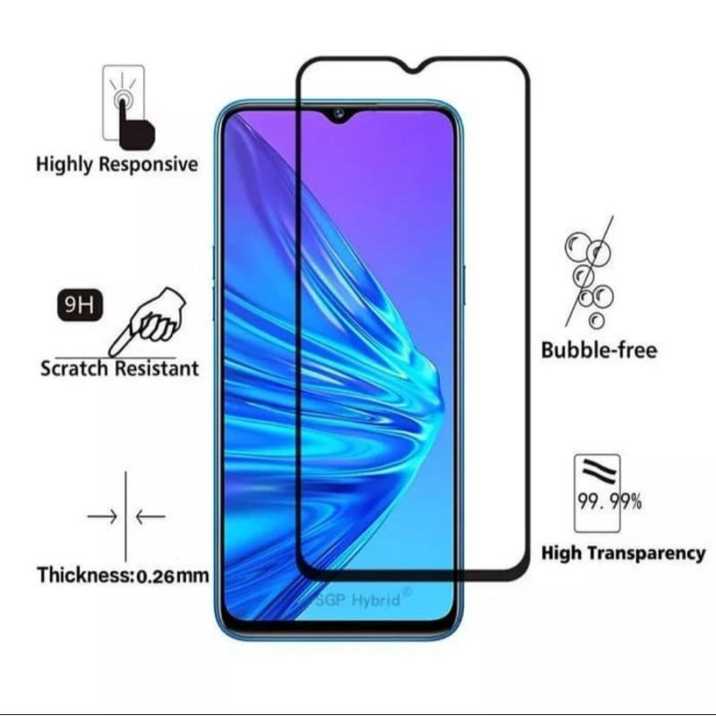 Tempered Glass Full Lem Realme C3 + Tg Camera Lensa 2in1