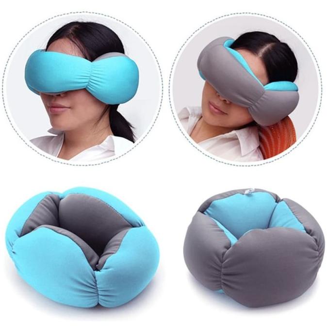 Bantal Leher Travel Ostrich Lazy Nap Pillow - V2V60 Termurah