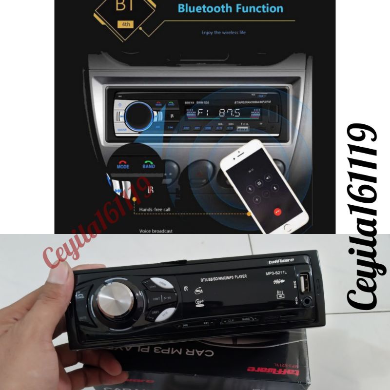 Head Unit Tape MP3 Audio Tip Bluetooth USB Mobil Universal