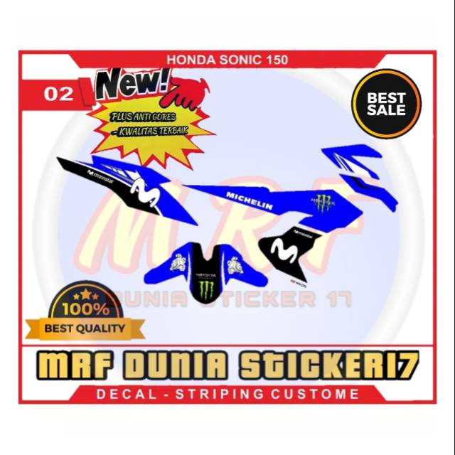 dekal Honda sonic 150 stiker decal Honda Sonic 150 decal stiker Honda sonic stiker motor  sonic 02