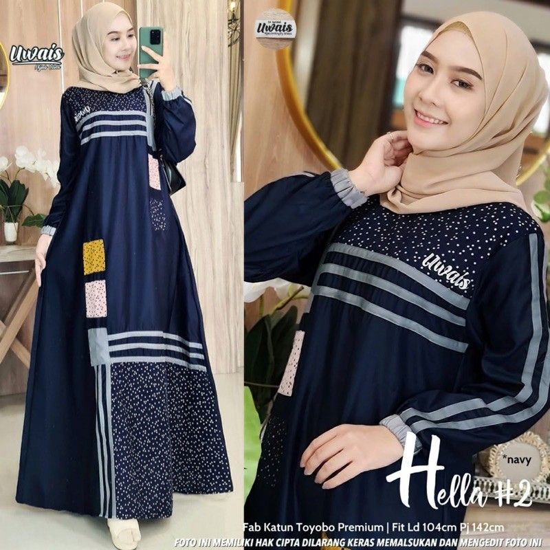 READY GAMIS TOYOBO HELLA #2 DRESS ORI UWAIS HIJAB SOLO