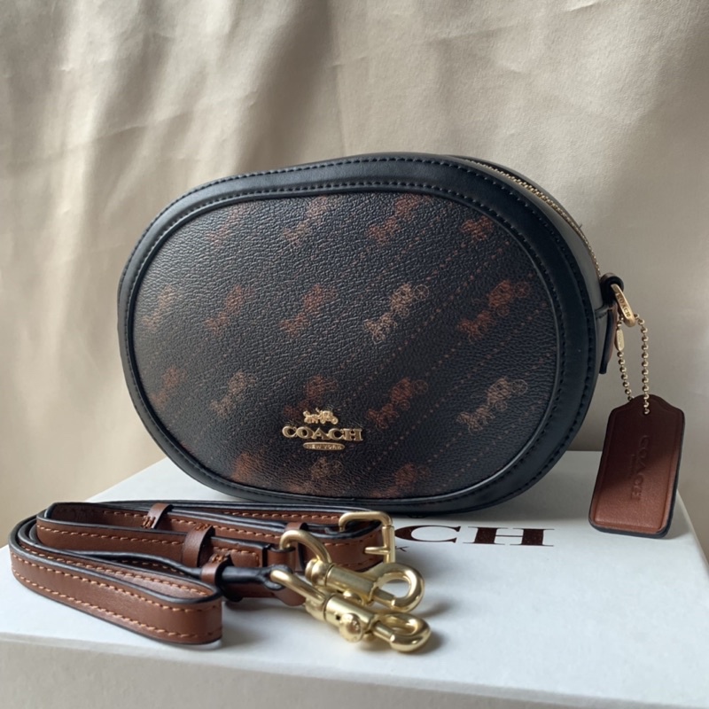 Coach Camera Bag With Horse And Carriage Dot Print (C4057)