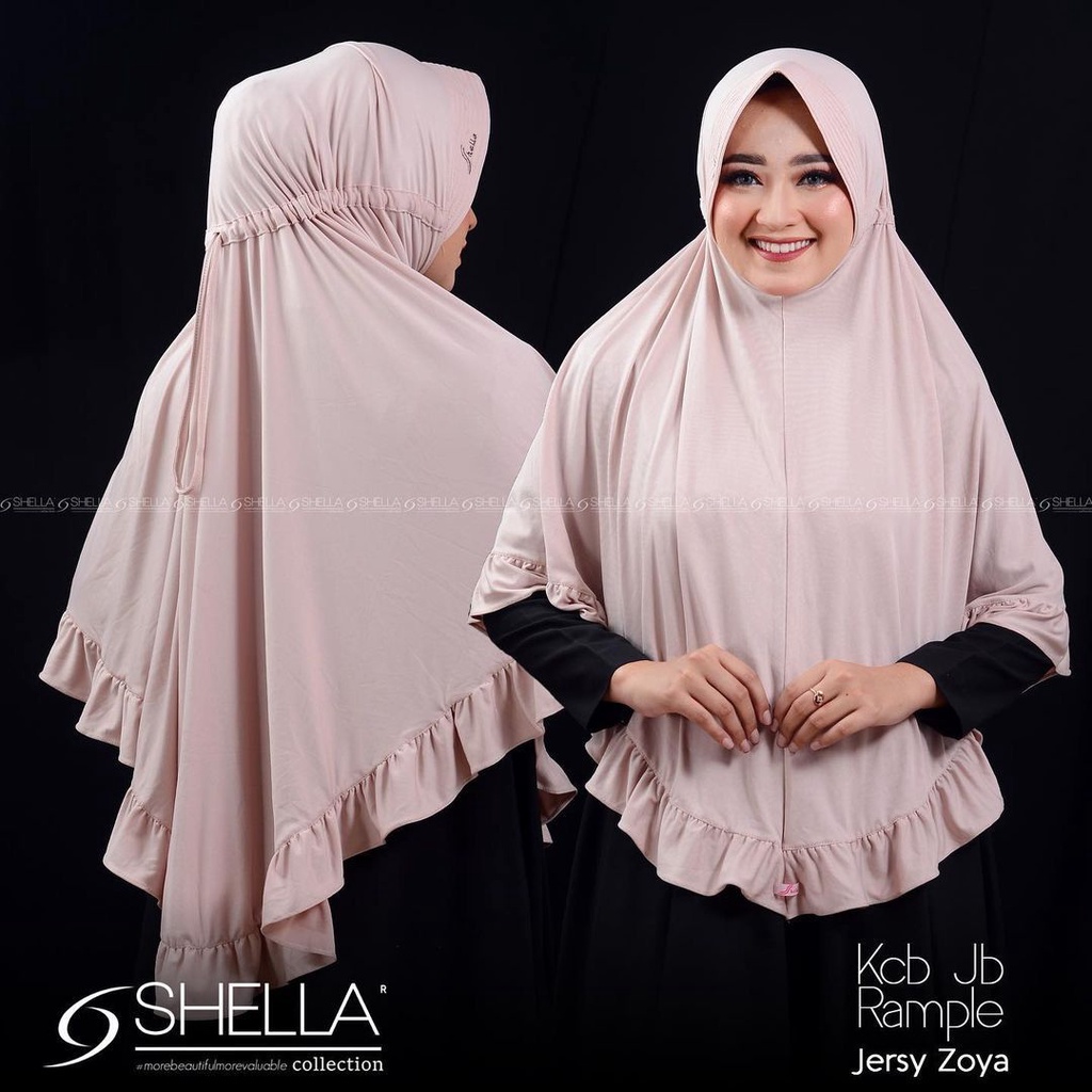 JIlbab Instan Shella Rampel Bawah Jumbo Hijab Instan Jumbo Bahan Zoya