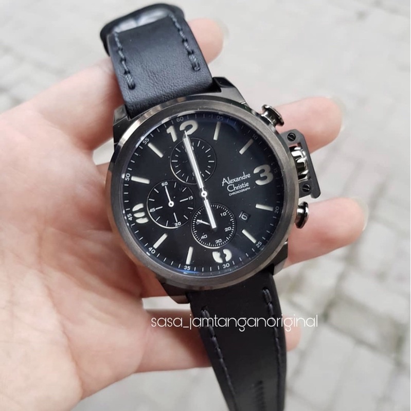 Jam Tangan Alexandre Christie Ac 6280 Original Hitam Cowok