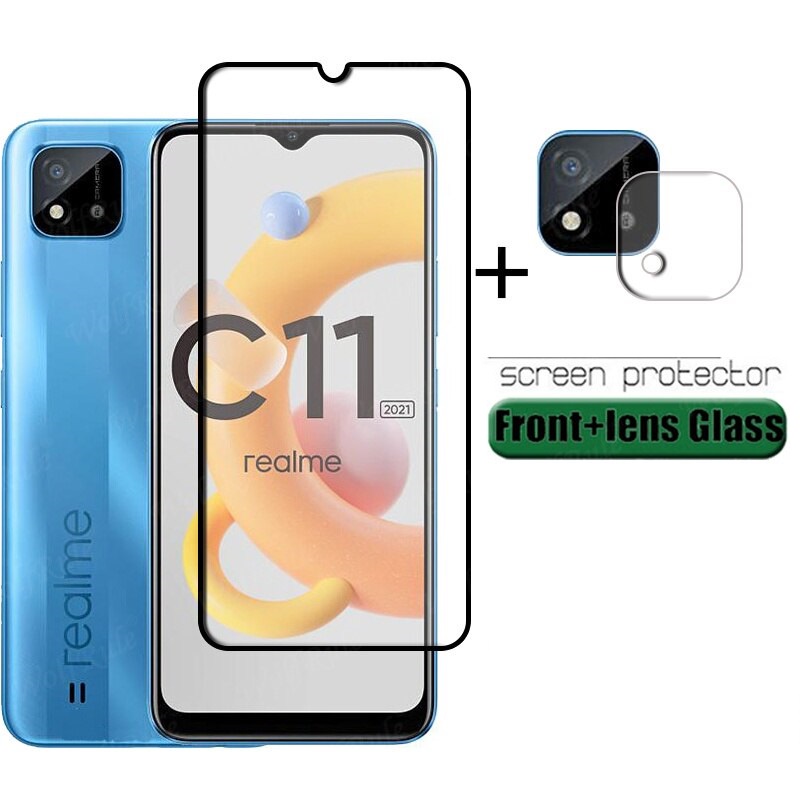 Realme C11 2021 PAKET 2in1 Tempered Glass CAMERA LENS Anti Gores Hp Realme C11 2021