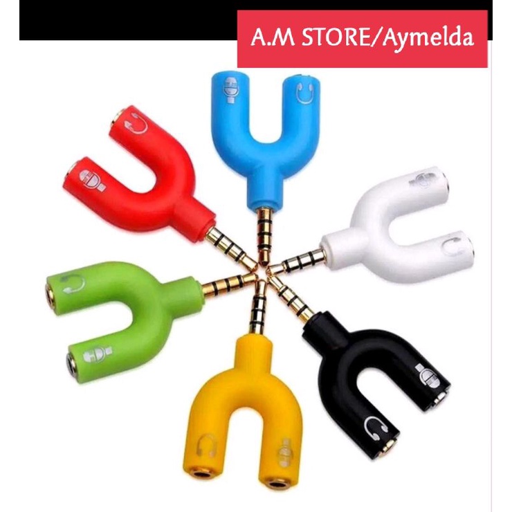 AUDIO MIC SPLITTER JECK MIC SAMBUNGAN MIC KE HANDPHONE CONVERTER MIC