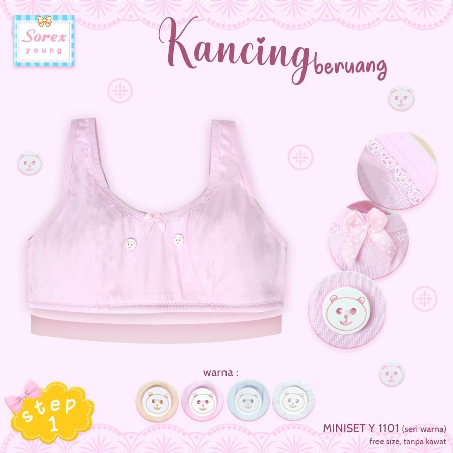 miniset besar pakaian dalam remaja abg perempuan sorex young step 1 y 1104 1105 1101 1103 1102 katun