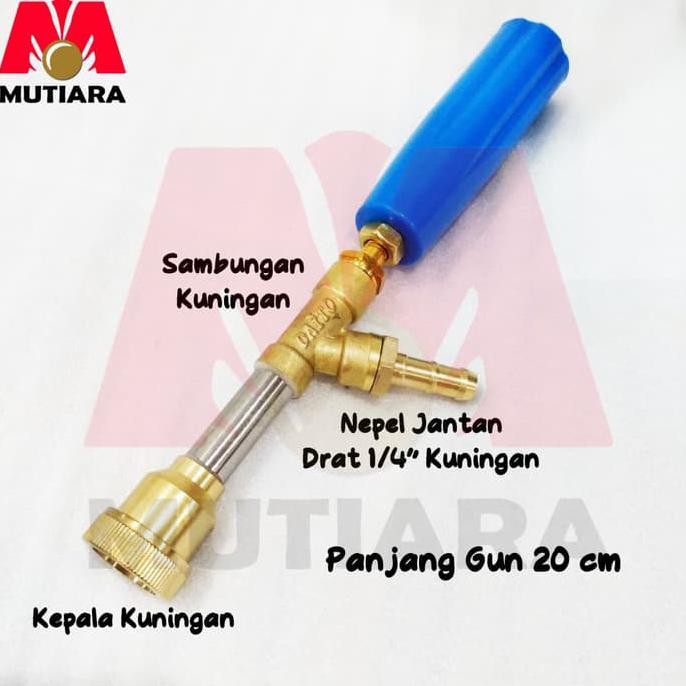 Ready Stock] Gun Sprayer Sanchin Kuningan Spray Gun 20 Cm Lengkap Nepel Jantan