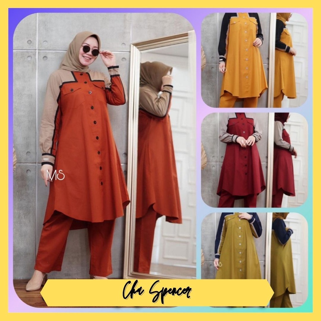 Set Baju Setelan Long Tunik Mayang Pesta Lebaran Wanita Muslim Dewasa Remaja Modern Trend Ramadan Ke