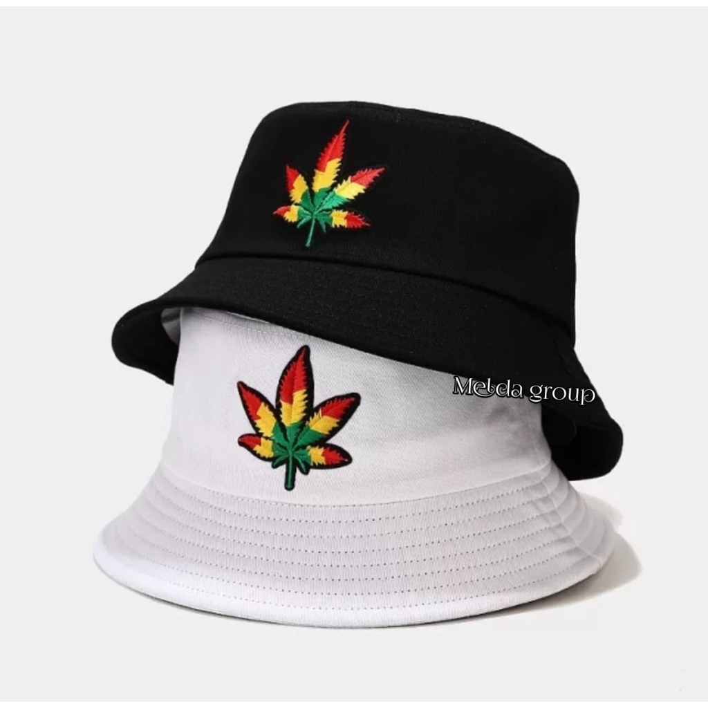 bucket bordir daun terbaru / topi bucket pria dan wanita distro original murah