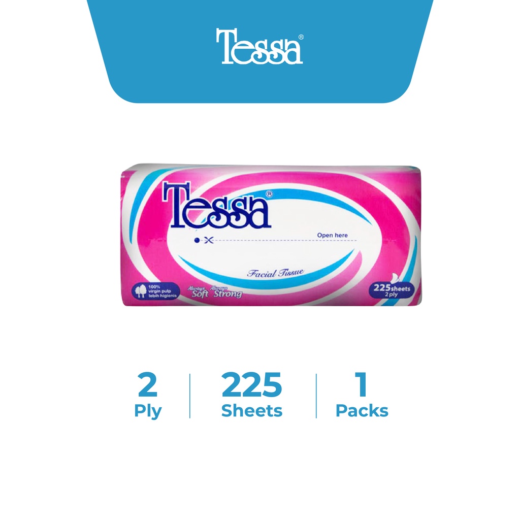 Tessa Facial Tissue Isi 225 sheets / 2 ply 4 pcs