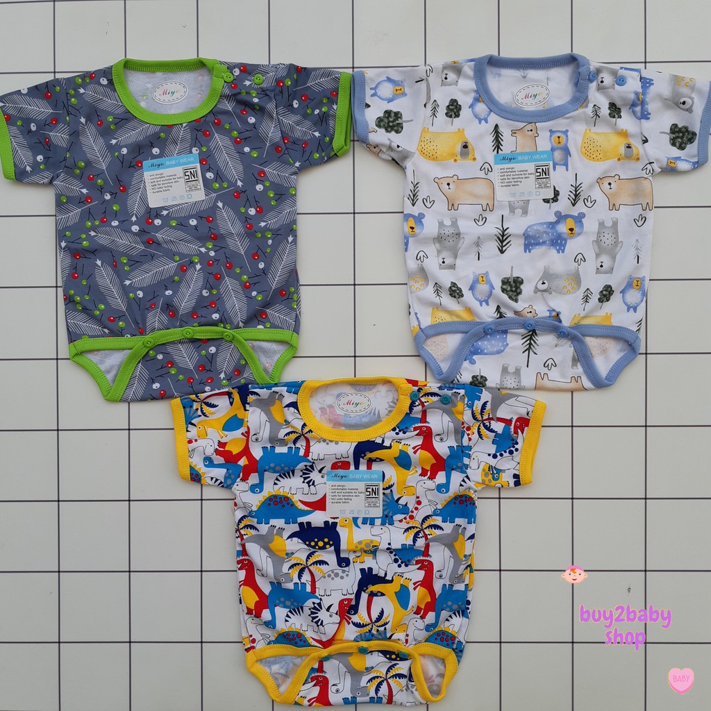 Jumper bayi baju kodok pendek MIYO (All New Feb 2021 World Dino Series) 0-3 bulan 1 PCS