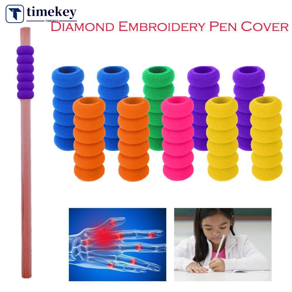 Timekey 10pcs Spons Cover Pen Lukis Bordir Cross Stitch Diamond DIY F8Y7