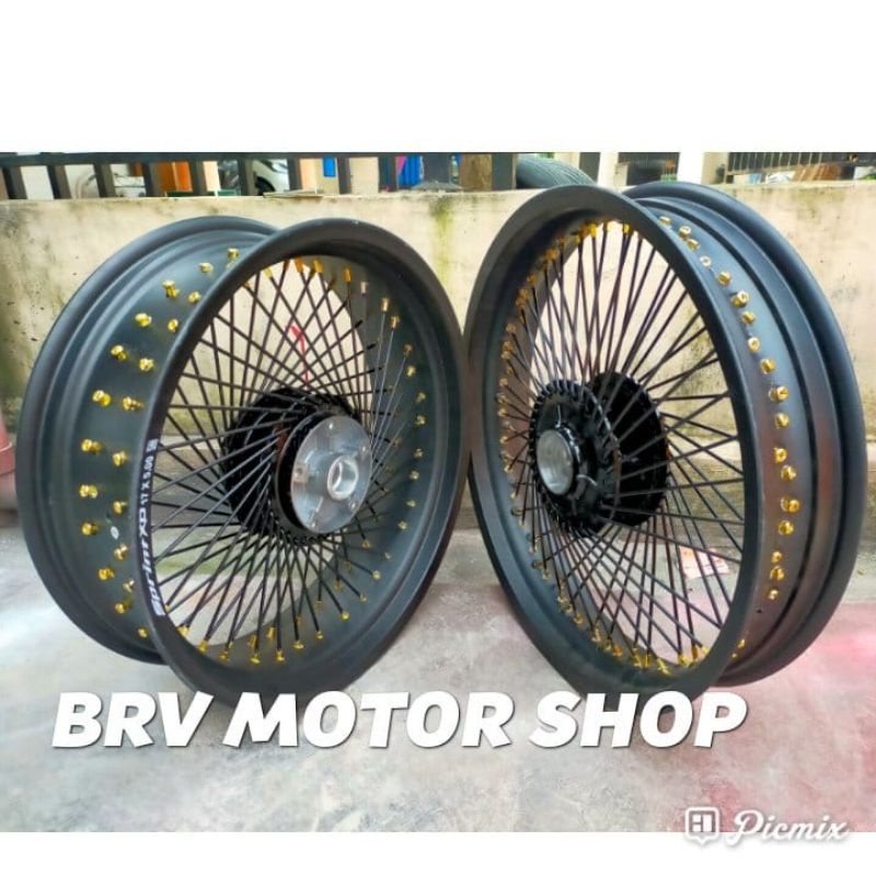 Sepaket Velg Jari Jari Seribu Benelli Ukuran 300-17 Dan 450-17 300+350-17 Tapak Lebar/ Velg Jari Ben