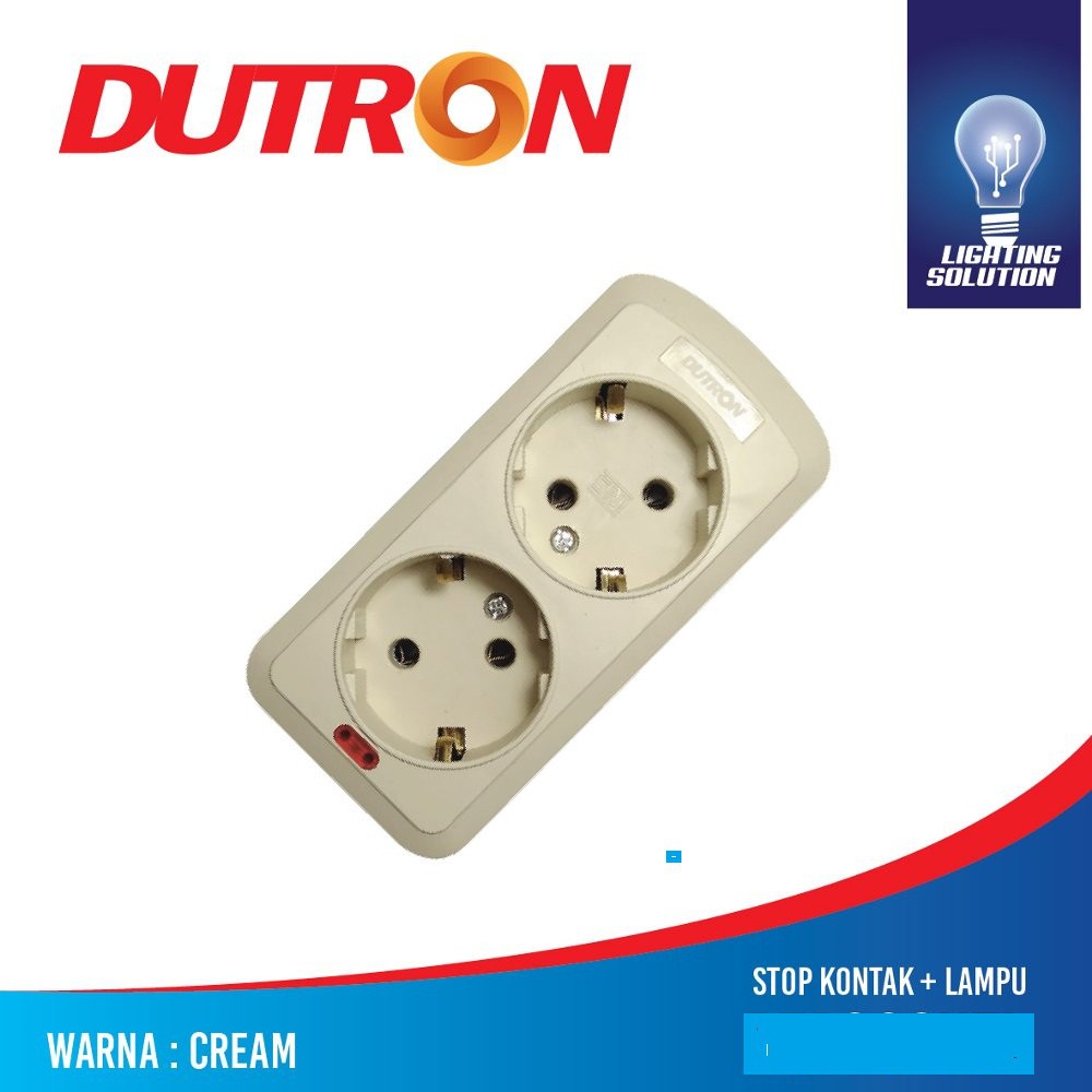 STOP KONTAK DUTRON ARDE + LAMPU 2 LUBANG COLOK COLOKAN SAMBUNGAN LISTRIK KUNINGAN ASLI 2 LOBANG TANPA KABEL