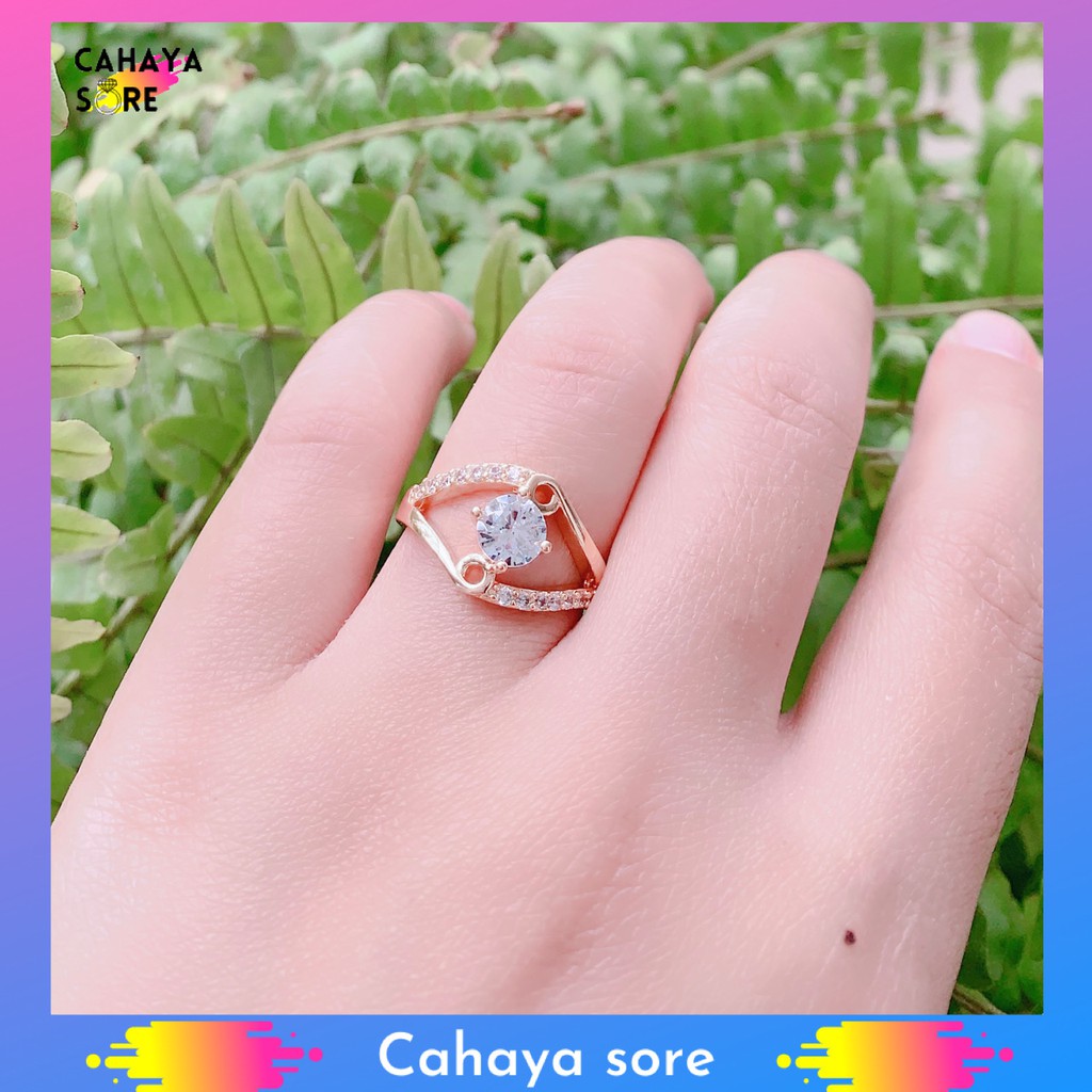 Cincin Xuping Gold Cincin Dewasa Model Permata Satu Mewah CD07