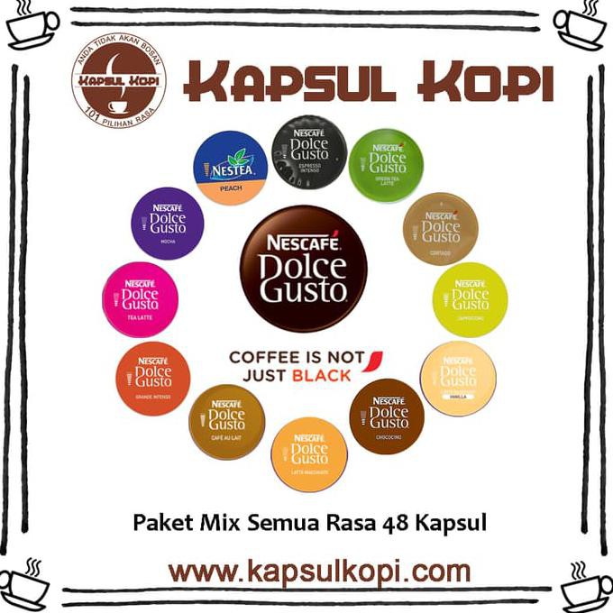 

KapsulKopi Paket Nescafe Dolce Gusto Mix Semua Rasa 48 Kapsul