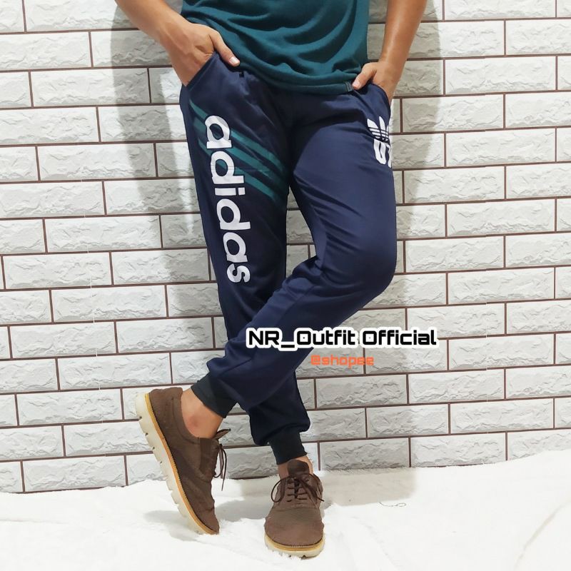 Celana Jogger Training Panjang Pria Pinggang Karet Full Kolor Jumbo Pants Big Size NR_Outfit Official COD