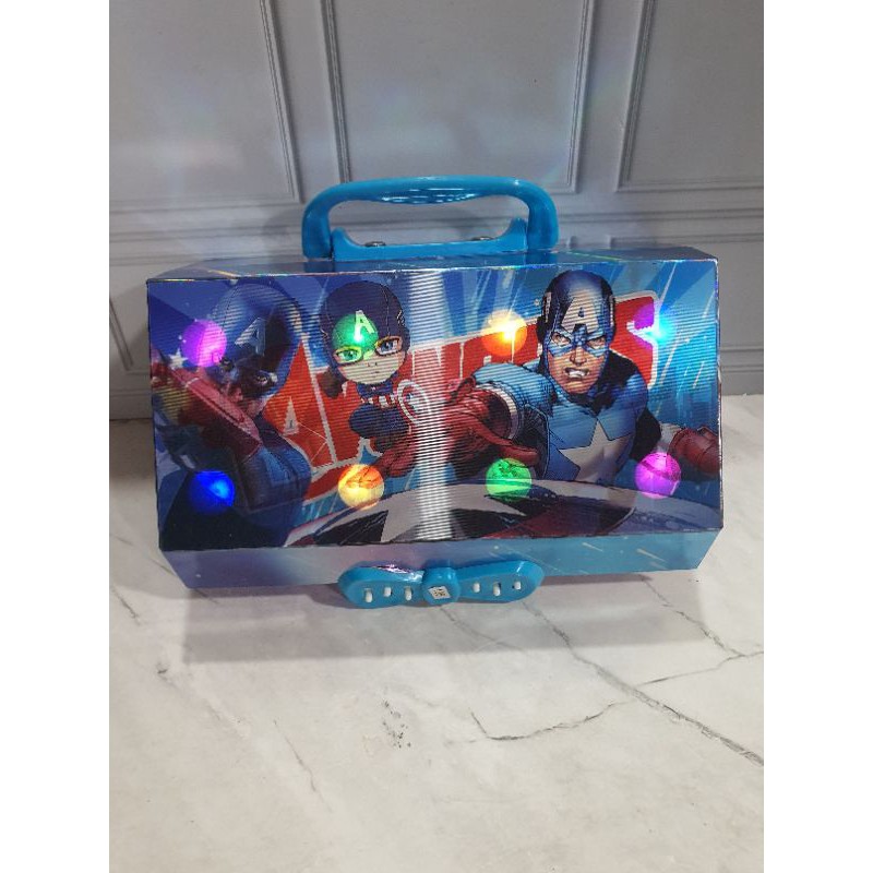 kotak pensil KODE password ada LAMPU/pencil case/KODE LED-AVENGER kodeLED