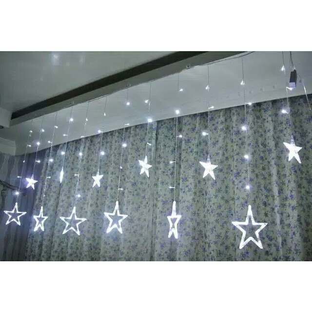 [READY] Lampu Natal Tirai Bintang LED Tumblr Light Tirai | LED Star Curtain Light