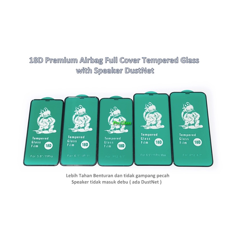 Iphone XR X XS MAX / 11 11 Pro 11 pro max / 12 12 pro max AirBag DustNet Full Cover Tempered Glass