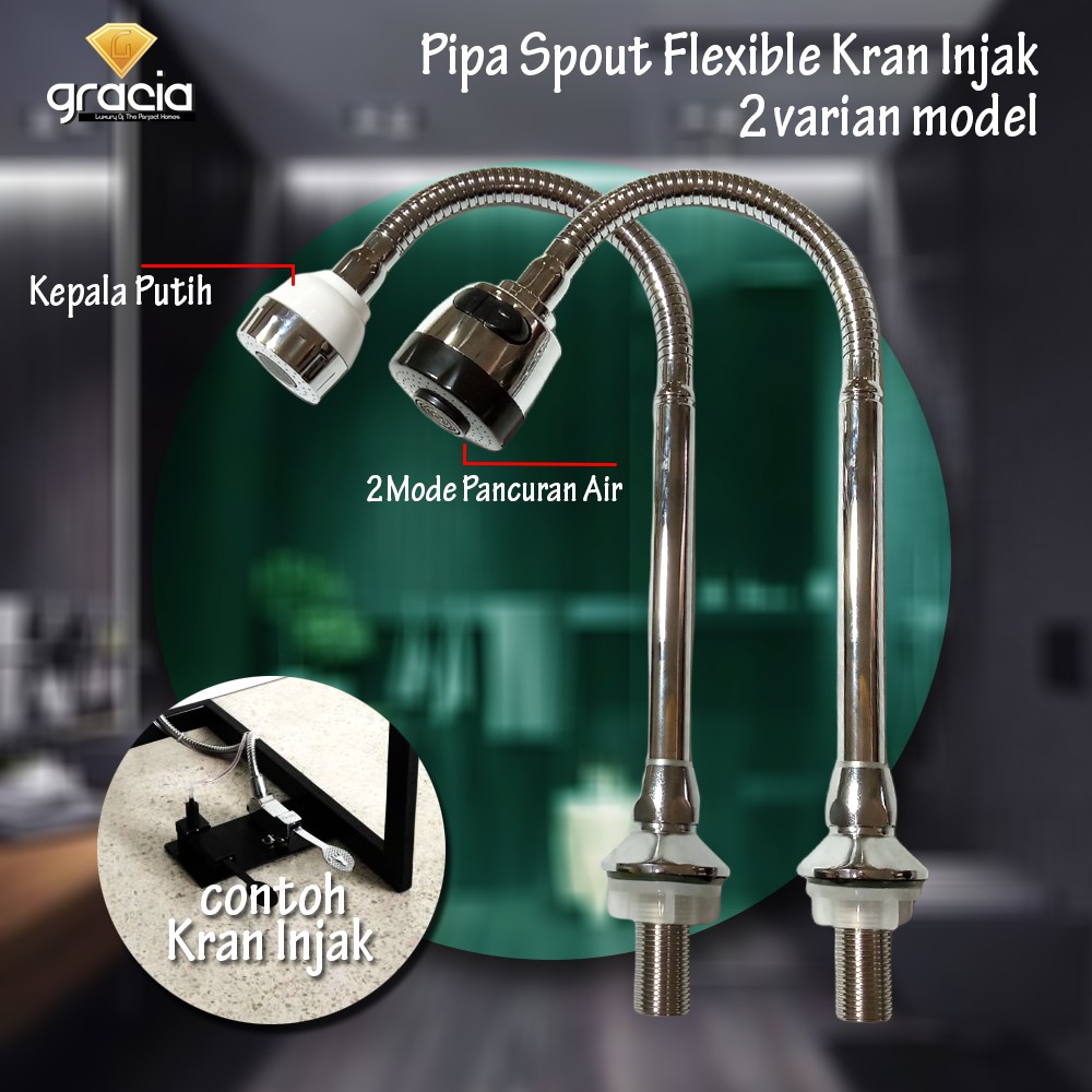 Spout Flexible kran injak / leher angsa kran injak / kepala kran pedal / Pipa Kran AIr Injak