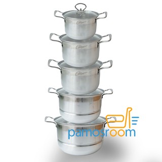 Calypso Panci Stainless Steel High Pot 10 Pcs Tutup Kaca Calypso Panci Stainless Steel High Pot 10 Pcs Tutup Kaca