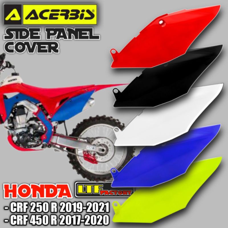 HONDA CRF 250 450 R 2017 2018 2019 2020 2021 - ACERBIS Side Panel Cover Body Sayap Samping Belakang Set Trail Motocross Original - Merah Biru Hitam Putih Kuning