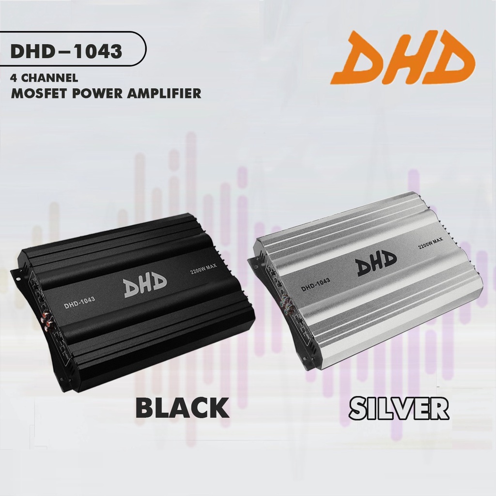 Power Amplifier 4 Channel DHD 1043 Black and Silver