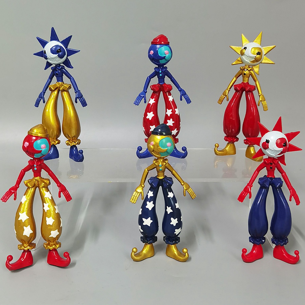 6pcs Fnaf Sundrop Moon Drop Figures Toys Security Breach Doll Sunrise Sundrop BOSS FNAF Five Nights at Freddy's