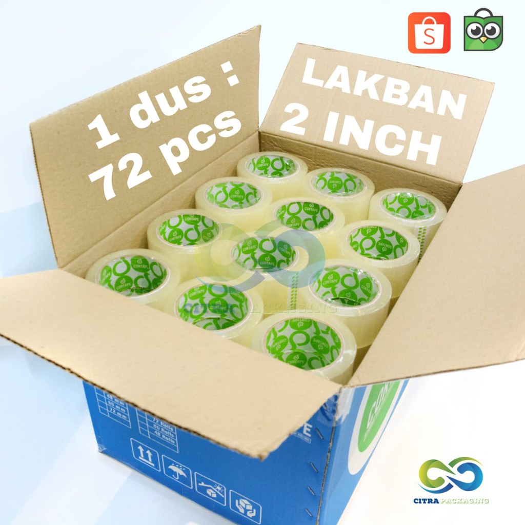 

LAKBAN 2 INCH PANJANG 90 YARD - 45um - DUS isi 72 roll CORTAPE