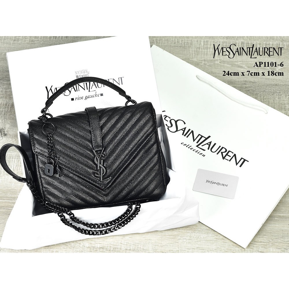 SUPPLIER TAS BRANDED Tas YSL College Matelasse Medium So Black HITAM Semi Premium AP1101-6
